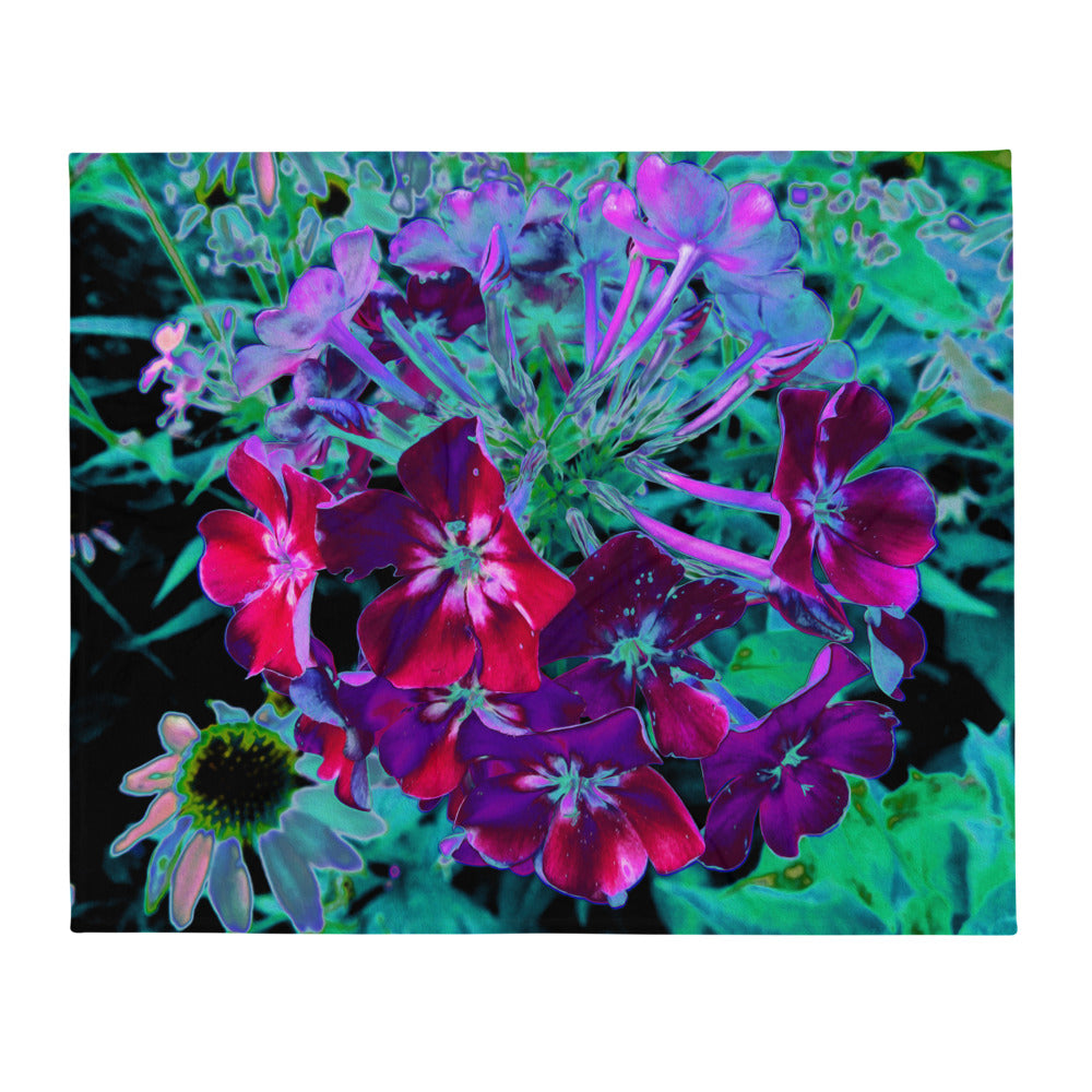 Throw Blankets, Dramatic Red, Purple and Pink Garden Flower