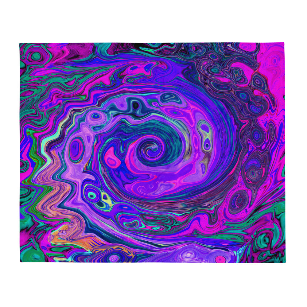 Colorful Trippy Purple Throw Blanket